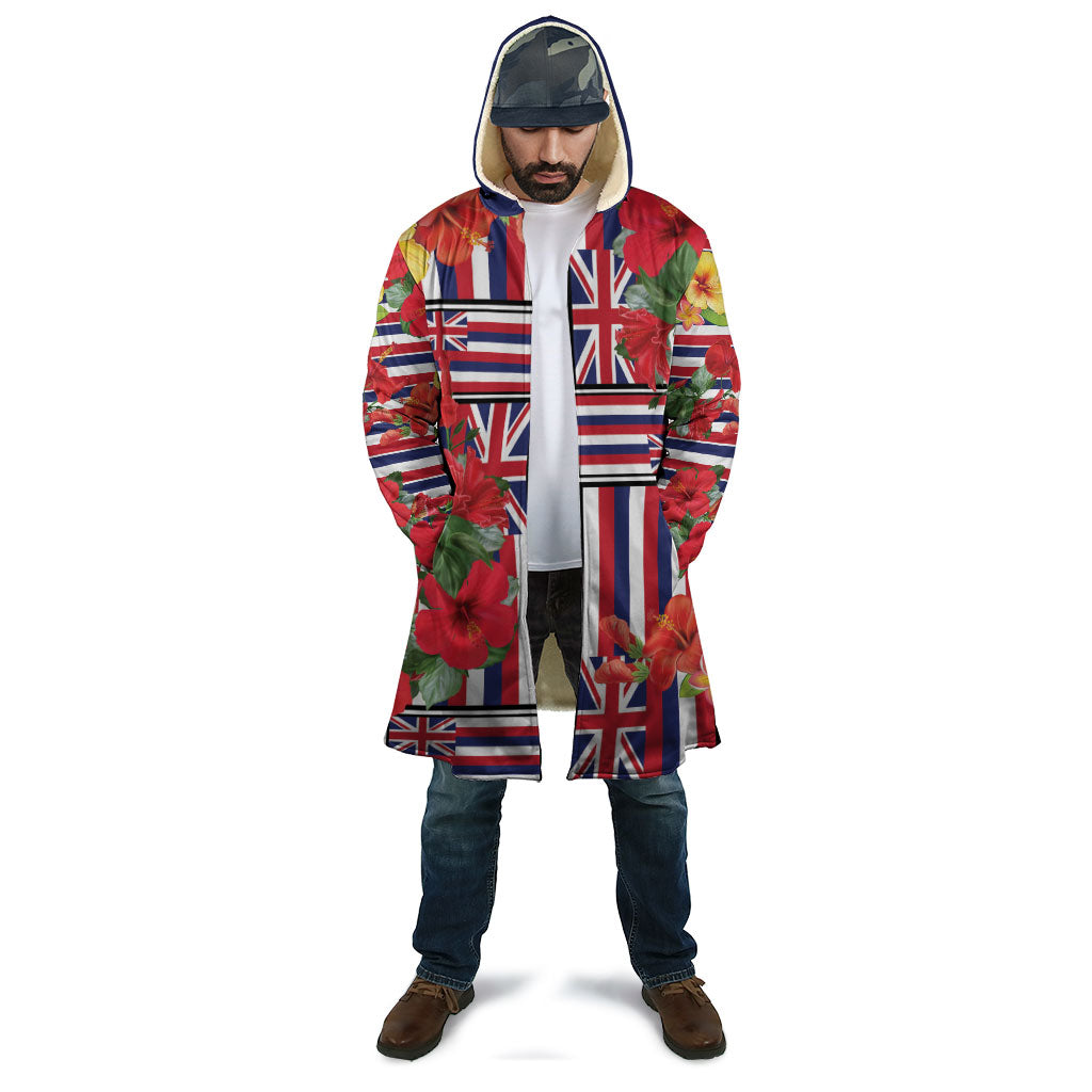Hawaii Hibiscus Lei Cloak Hawaiian Flag Motif