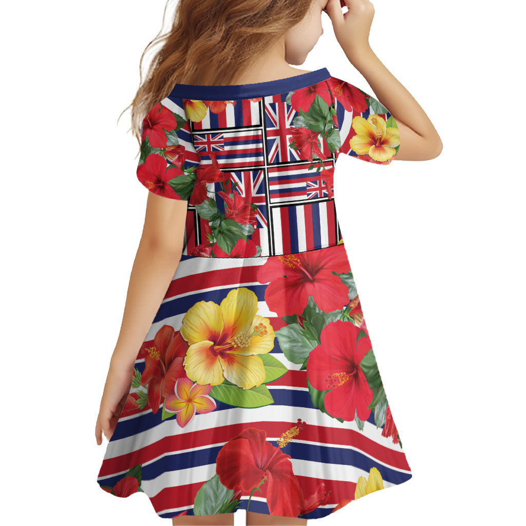 Hawaii Hibiscus Lei Family Matching Off Shoulder Maxi Dress and Hawaiian Shirt Hawaiian Flag Motif LT9 - Polynesian Pride