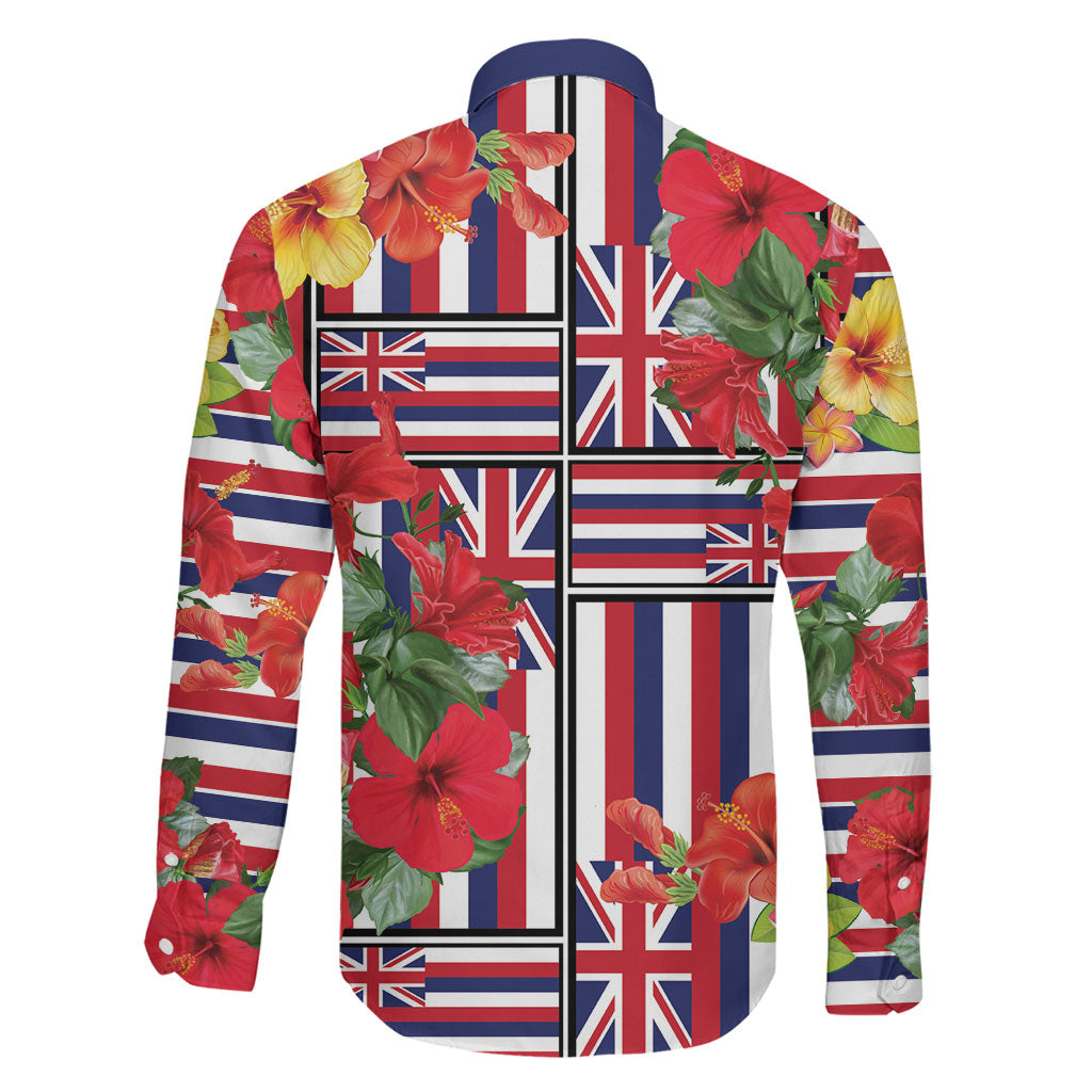 Hawaii Hibiscus Lei Family Matching Off Shoulder Maxi Dress and Hawaiian Shirt Hawaiian Flag Motif LT9 - Polynesian Pride