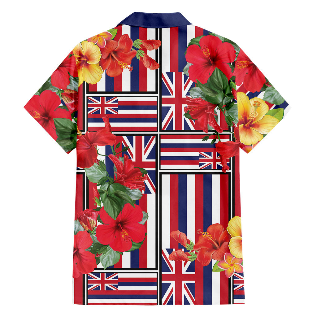 Hawaii Hibiscus Lei Family Matching Off Shoulder Short Dress and Hawaiian Shirt Hawaiian Flag Motif LT9 - Polynesian Pride