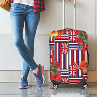 Hawaii Hibiscus Lei Luggage Cover Hawaiian Flag Motif