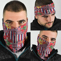 Hawaii Hibiscus Lei Neck Gaiter Hawaiian Flag Motif