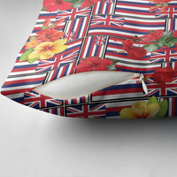 Hawaii Hibiscus Lei Pillow Cover Hawaiian Flag Motif
