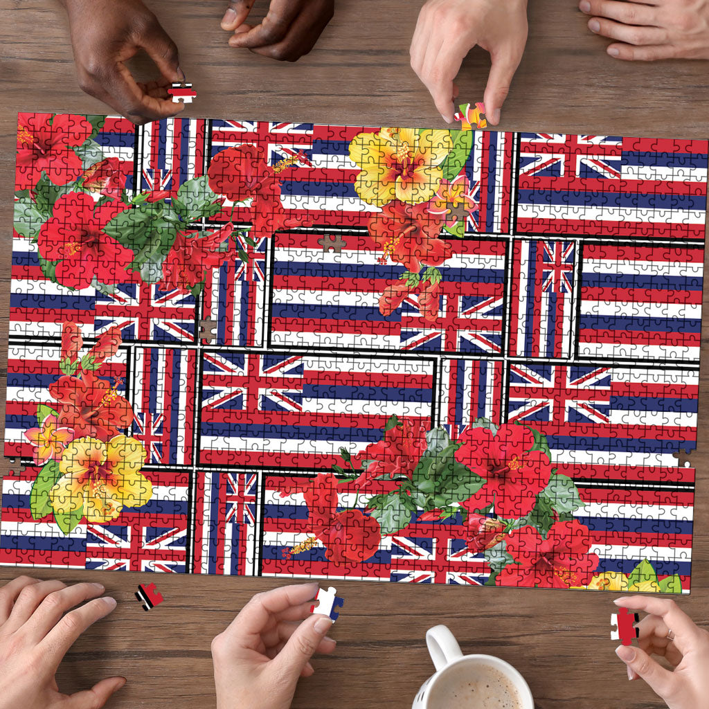 Hawaii Hibiscus Lei Puzzle Hawaiian Flag Motif