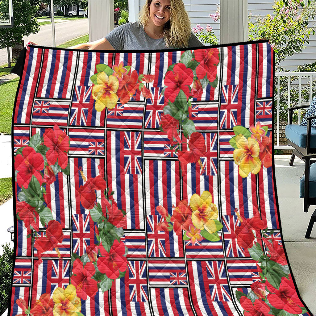 Hawaii Hibiscus Lei Quilt Hawaiian Flag Motif