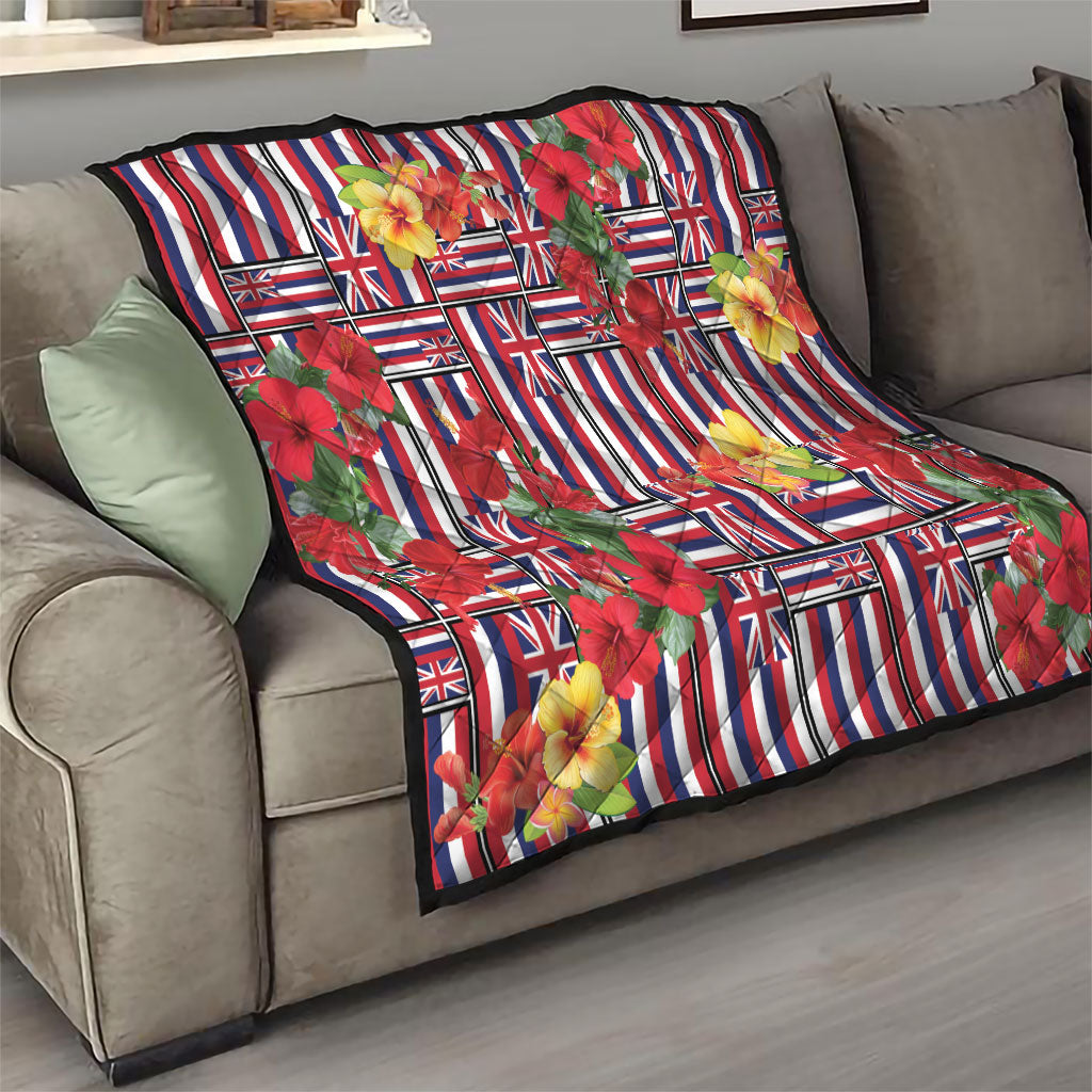 Hawaii Hibiscus Lei Quilt Hawaiian Flag Motif