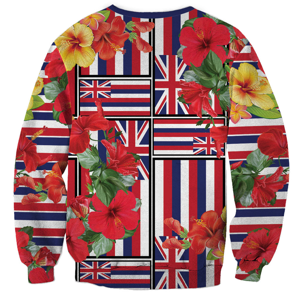 Hawaii Hibiscus Lei Sweatshirt Hawaiian Flag Motif