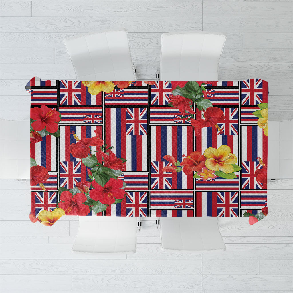 Hawaii Hibiscus Lei Tablecloth Hawaiian Flag Motif