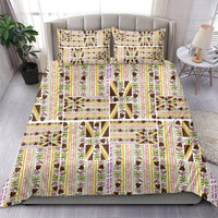 Hawaii Lokelani Pikake Lei Bedding Set Hawaiian Flag Motif