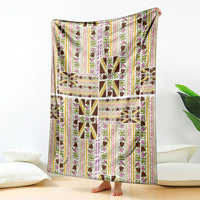 Hawaii Lokelani Pikake Lei Blanket Hawaiian Flag Motif