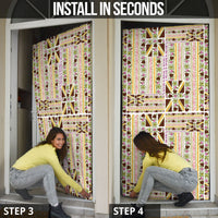 Hawaii Lokelani Pikake Lei Door Cover Hawaiian Flag Motif