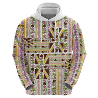 Hawaii Lokelani Pikake Lei Hoodie Hawaiian Flag Motif