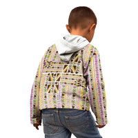 Hawaii Lokelani Pikake Lei Kid Hoodie Hawaiian Flag Motif