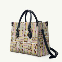 Hawaii Lokelani Pikake Lei Leather Bag Hawaiian Flag Motif