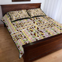 Hawaii Lokelani Pikake Lei Quilt Bed Set Hawaiian Flag Motif