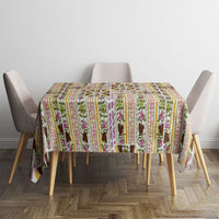 Hawaii Lokelani Pikake Lei Tablecloth Hawaiian Flag Motif
