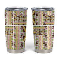 Hawaii Lokelani Pikake Lei Tumbler Cup Hawaiian Flag Motif