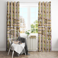Hawaii Lokelani Pikake Lei Window Curtain Hawaiian Flag Motif