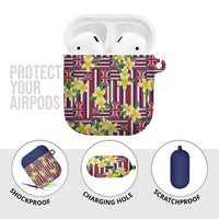 Hawaii Plumeria Lei AirPods Case Hawaiian Flag Motif