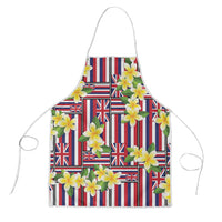 Hawaii Plumeria Lei Apron Hawaiian Flag Motif