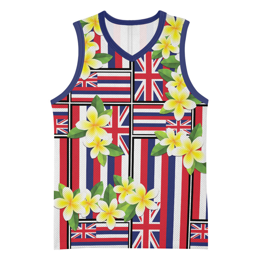 Hawaii Plumeria Lei Basketball Jersey Hawaiian Flag Motif