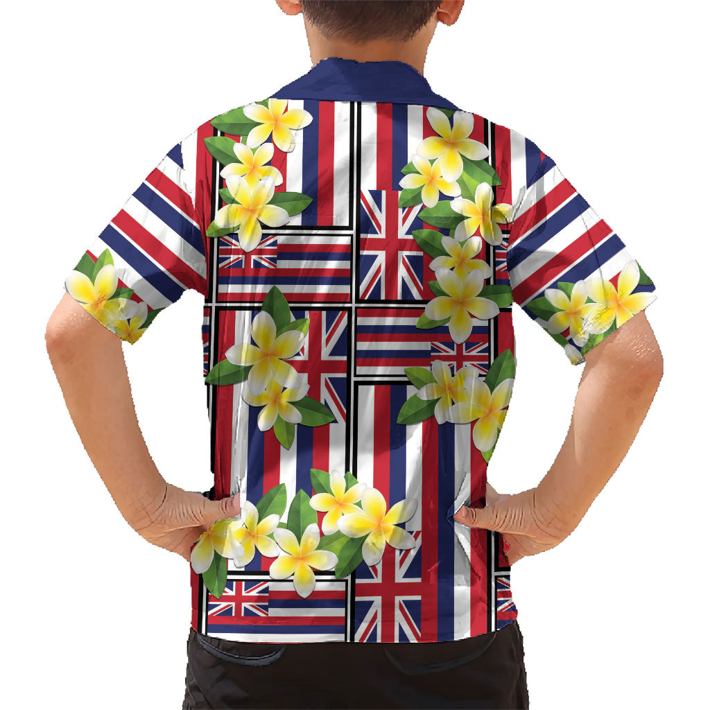 Hawaii Plumeria Lei Family Matching Mermaid Dress and Hawaiian Shirt Hawaiian Flag Motif LT9 - Polynesian Pride