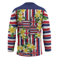 Hawaii Plumeria Lei Hockey Jersey Hawaiian Flag Motif LT9 - Polynesian Pride