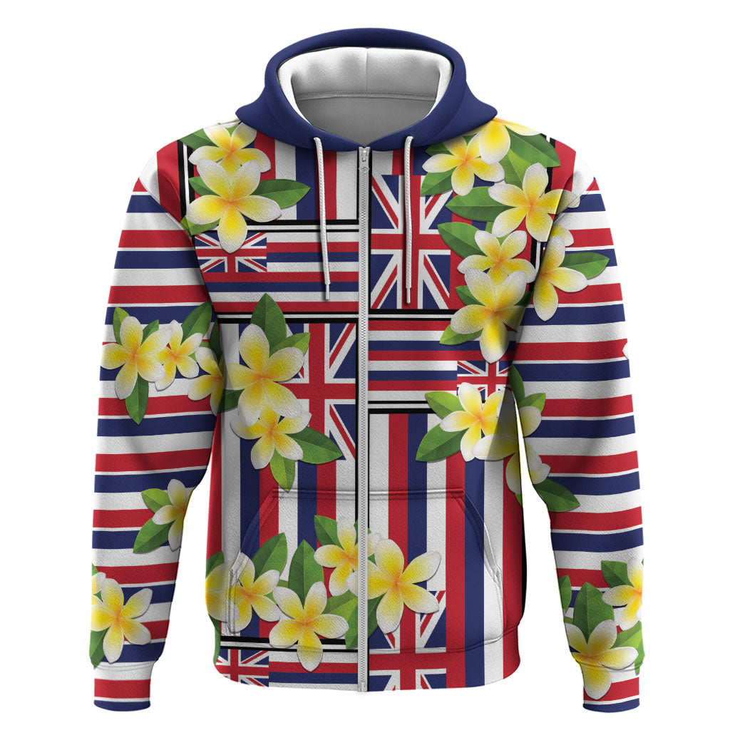 Hawaii Plumeria Lei Hoodie Hawaiian Flag Motif