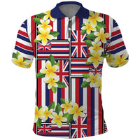 Hawaii Plumeria Lei Polo Shirt Hawaiian Flag Motif