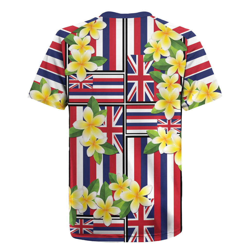 Hawaii Plumeria Lei Rugby Jersey Hawaiian Flag Motif