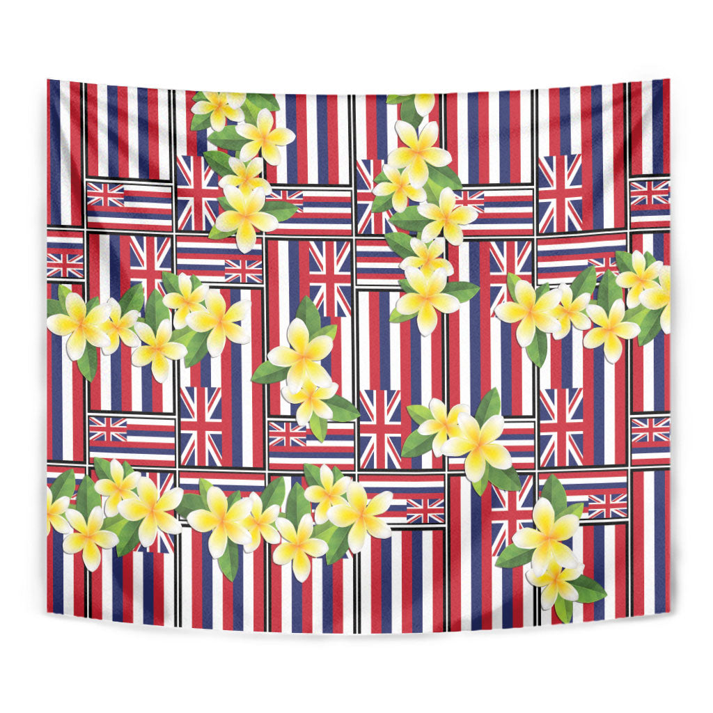 Hawaii Plumeria Lei Tapestry Hawaiian Flag Motif