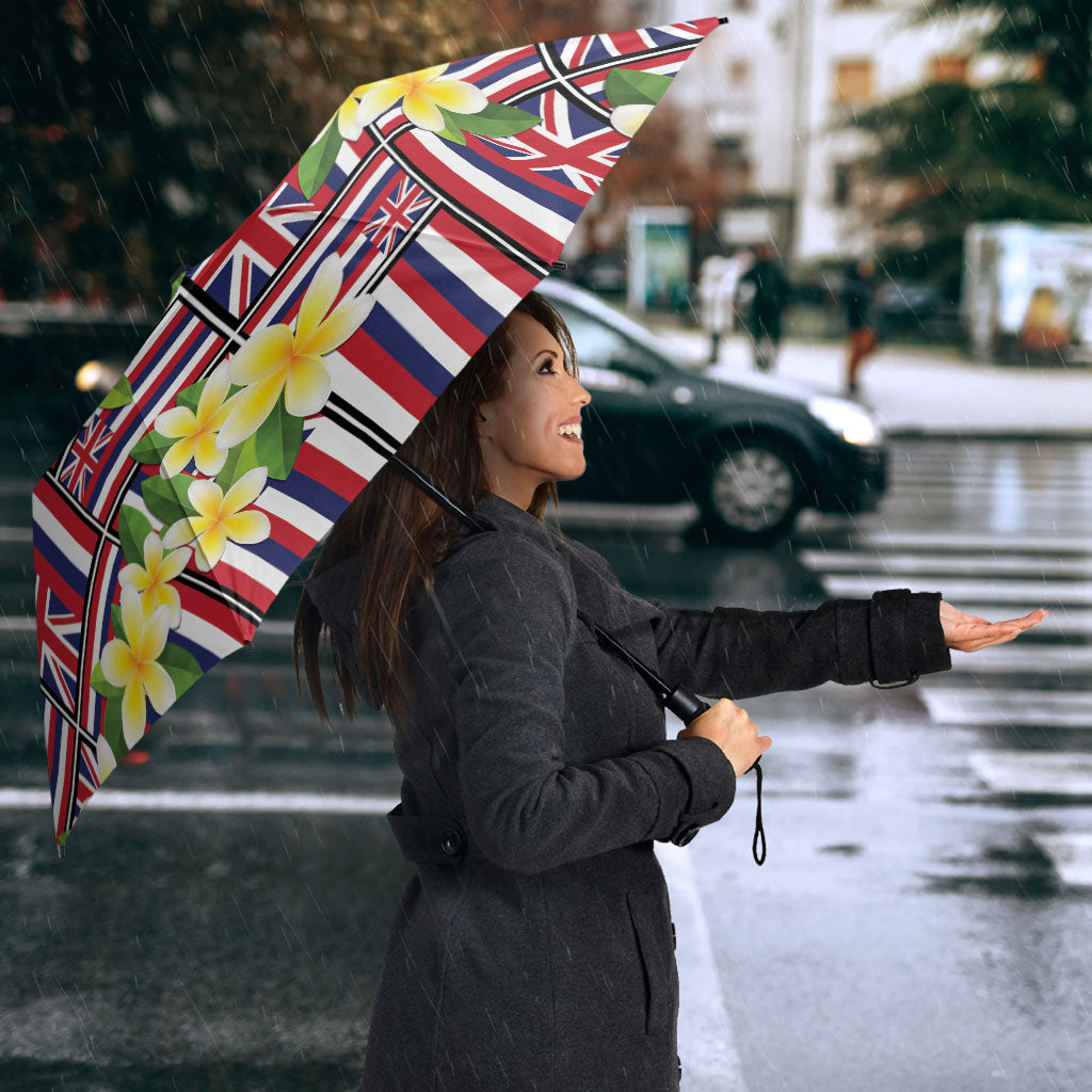 Hawaii Plumeria Lei Umbrella Hawaiian Flag Motif