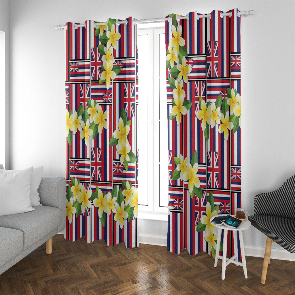 Hawaii Plumeria Lei Window Curtain Hawaiian Flag Motif