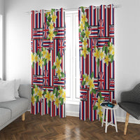 Hawaii Plumeria Lei Window Curtain Hawaiian Flag Motif