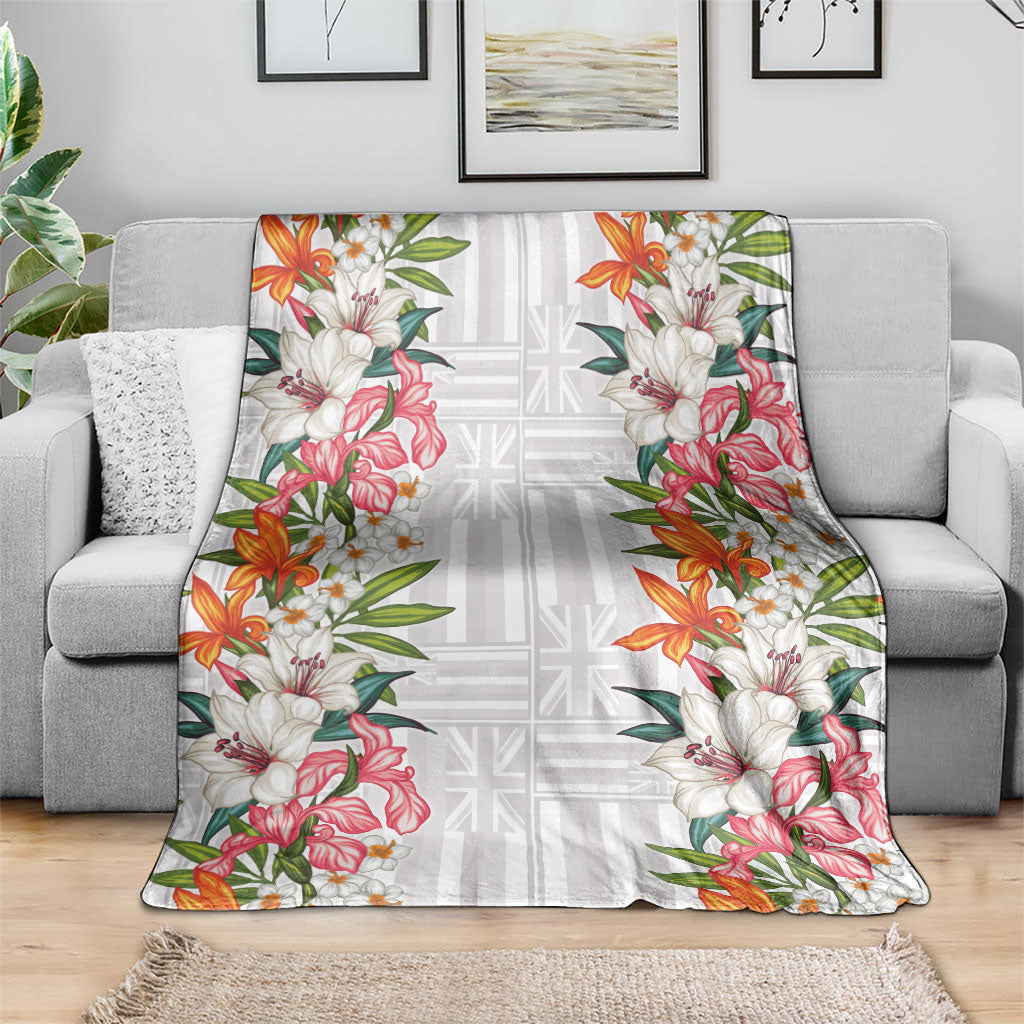 Hawaii Tropical Twist Lei Blanket Hawaiian Flag Motif
