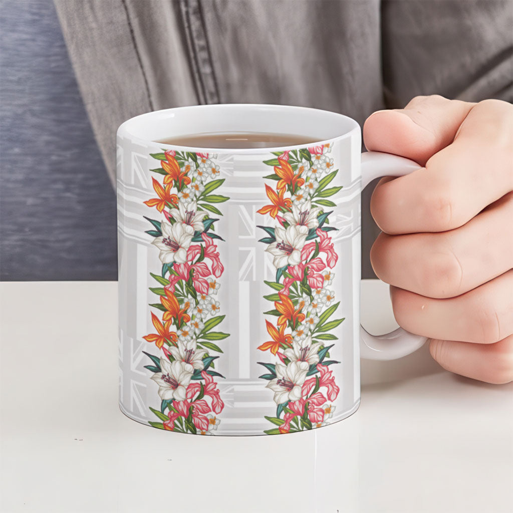 Hawaii Tropical Twist Lei Ceramic Mug Hawaiian Flag Motif