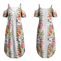Hawaii Tropical Twist Lei Couples Matching Summer Maxi Dress and Hawaiian Shirt Hawaiian Flag Motif LT9 - Polynesian Pride