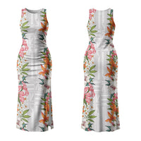 Hawaii Tropical Twist Lei Couples Matching Tank Maxi Dress and Hawaiian Shirt Hawaiian Flag Motif LT9 - Polynesian Pride