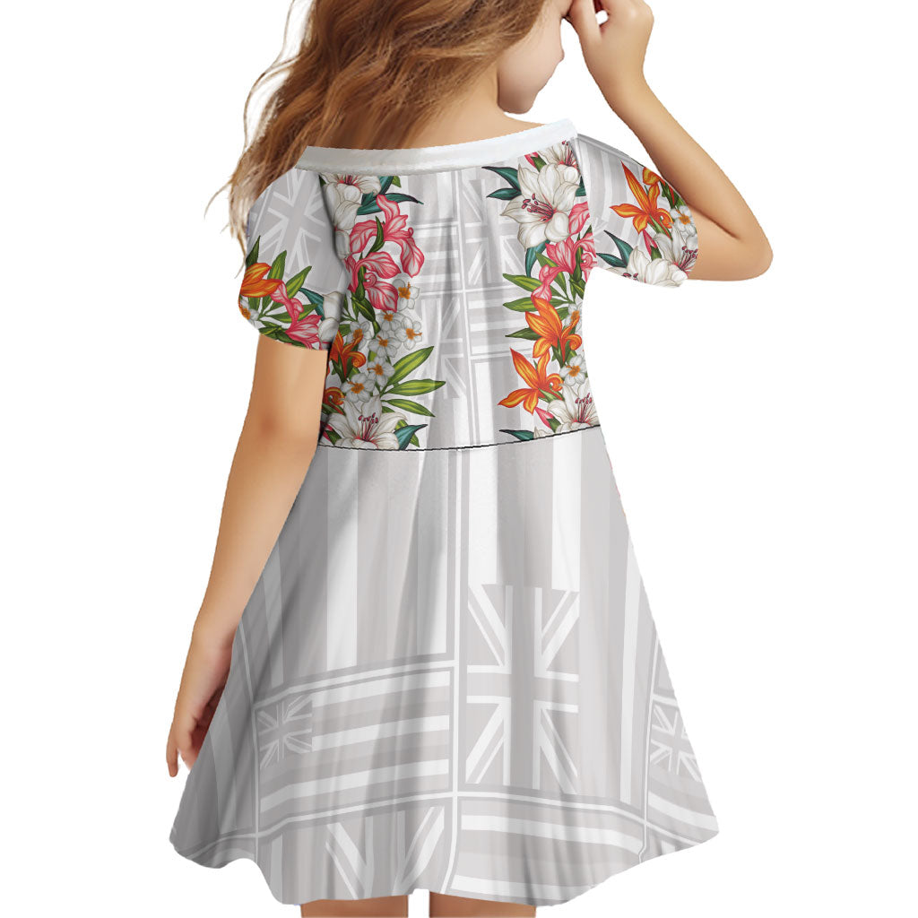 Hawaii Tropical Twist Lei Family Matching Off Shoulder Short Dress and Hawaiian Shirt Hawaiian Flag Motif LT9 - Polynesian Pride