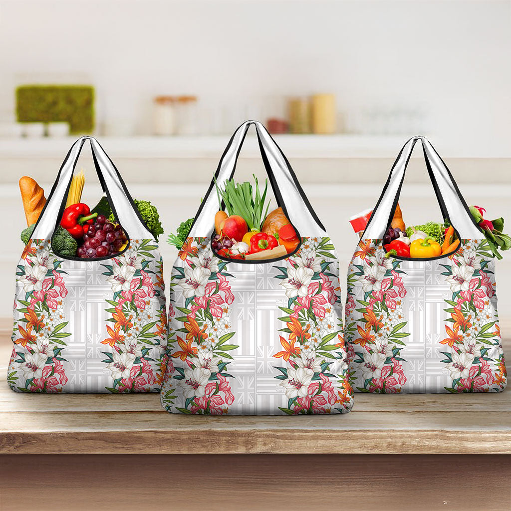 Hawaii Tropical Twist Lei Grocery Bag Hawaiian Flag Motif