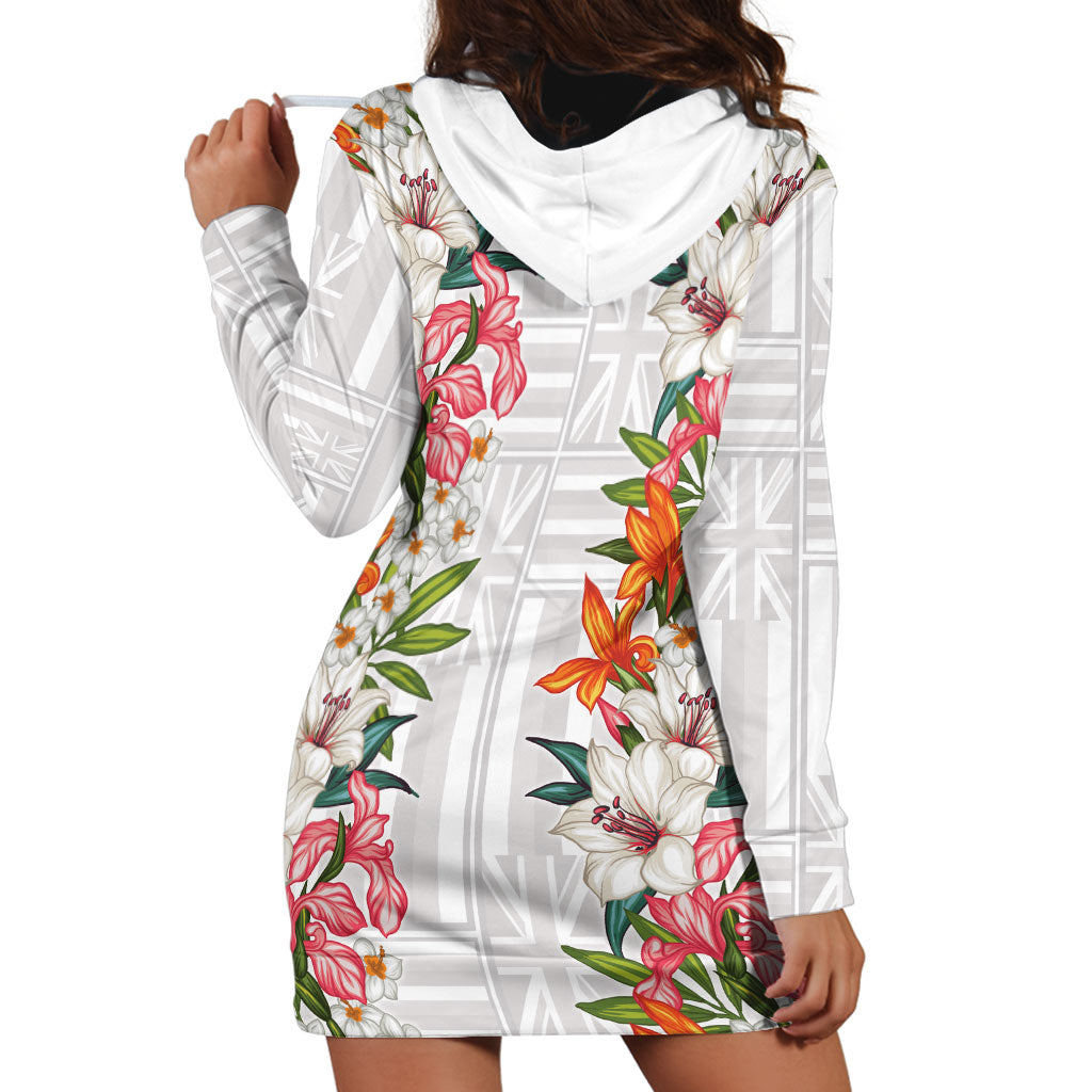 Hawaii Tropical Twist Lei Hoodie Dress Hawaiian Flag Motif