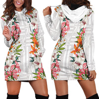 Hawaii Tropical Twist Lei Hoodie Dress Hawaiian Flag Motif