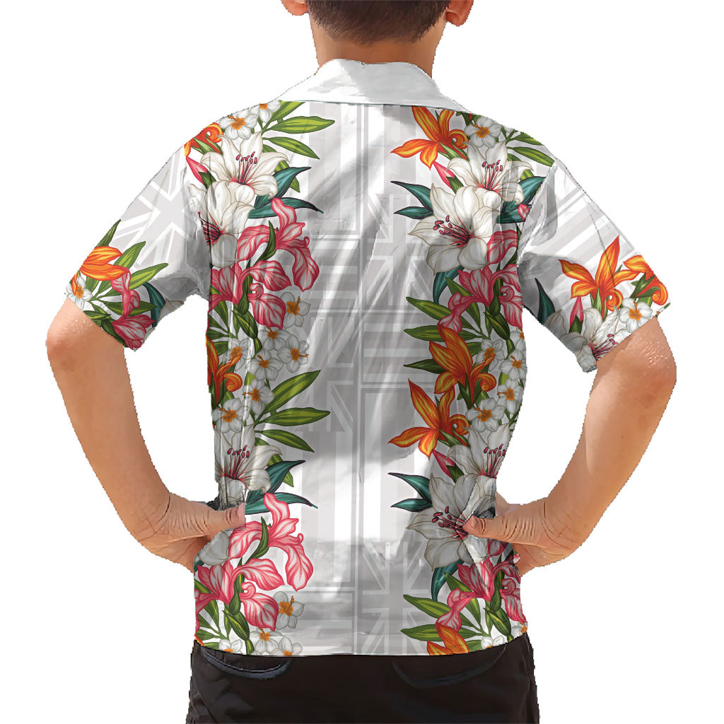 Hawaii Tropical Twist Lei Kid Hawaiian Shirt Hawaiian Flag Motif