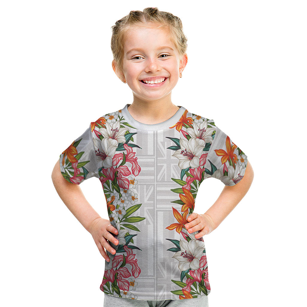 Hawaii Tropical Twist Lei Kid T Shirt Hawaiian Flag Motif