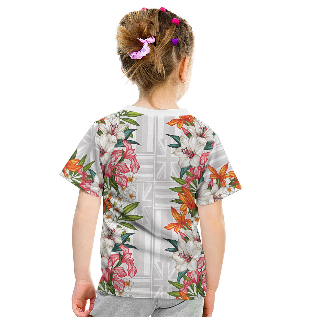 Hawaii Tropical Twist Lei Kid T Shirt Hawaiian Flag Motif