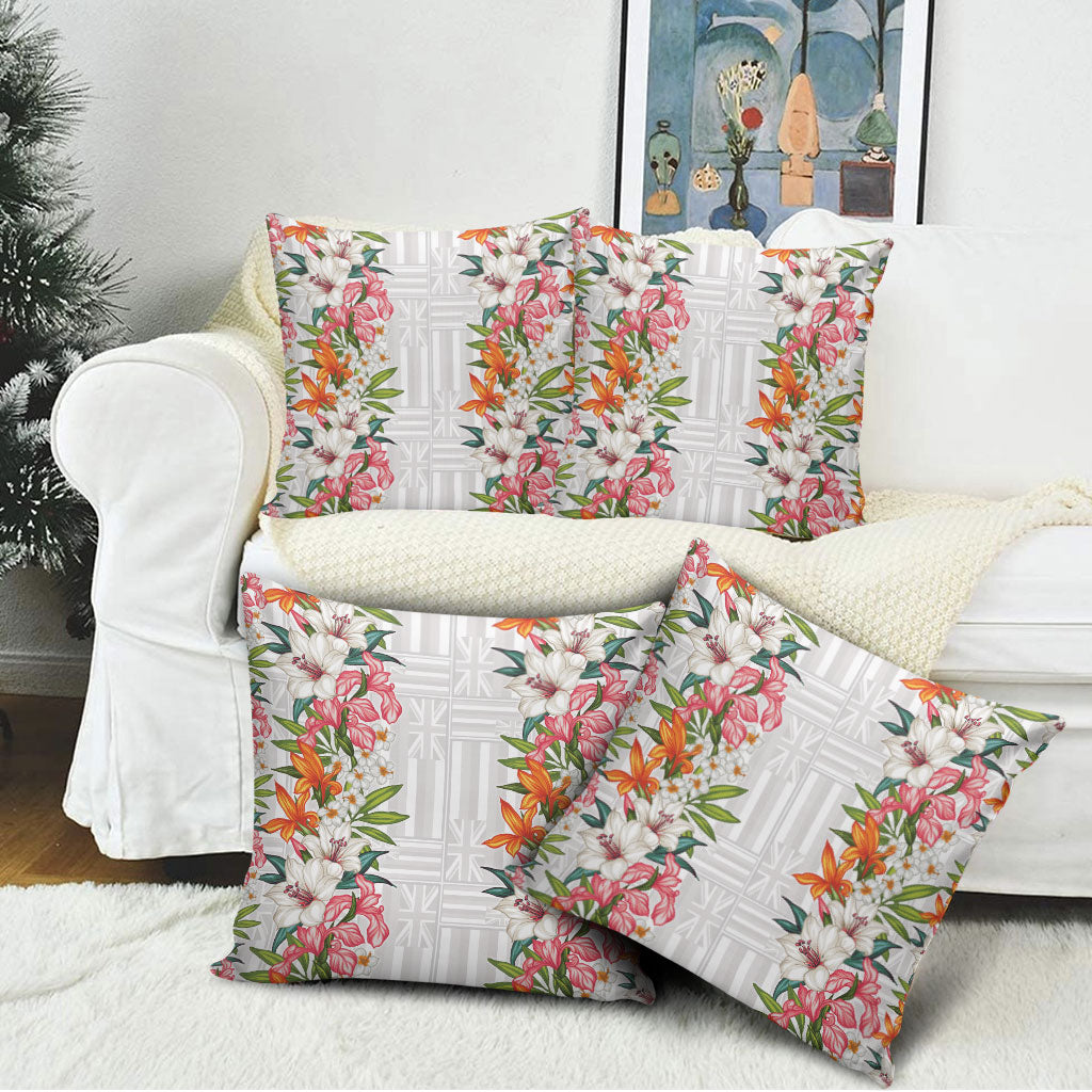 Hawaii Tropical Twist Lei Pillow Cover Hawaiian Flag Motif