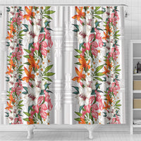 Hawaii Tropical Twist Lei Shower Curtain Hawaiian Flag Motif