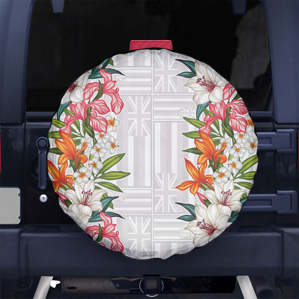 Hawaii Tropical Twist Lei Spare Tire Cover Hawaiian Flag Motif