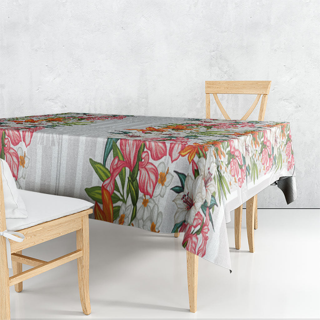 Hawaii Tropical Twist Lei Tablecloth Hawaiian Flag Motif