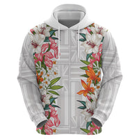 Hawaii Tropical Twist Lei Zip Hoodie Hawaiian Flag Motif